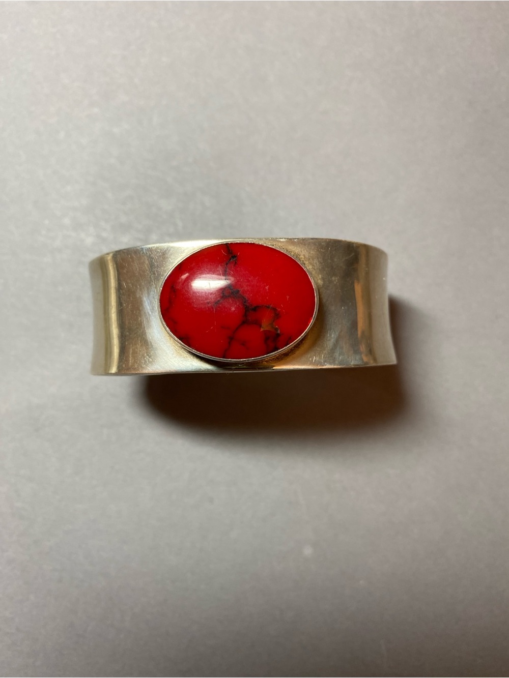 Visage Mexico 925 sterling cuff with faux red stone